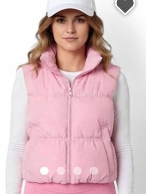 Deluc Cropped Puff Vest in Dusty Pink, Size Medium, NWT